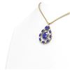 Image 2 : 13.08 ctw Sapphire & Diamond Necklace 18K Yellow Gold
