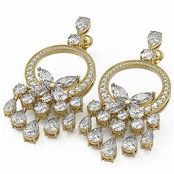 11.7 ctw Pear and Marquise Cut Diamond Earrings 18K Yellow Gold