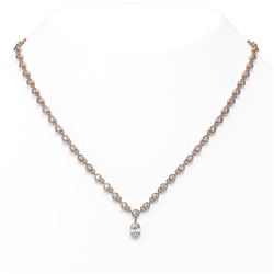 12 ctw Oval Cut Diamond Designer Necklace 18K Rose Gold