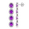 Image 2 : 12.36 ctw Amethyst & Diamond Micro Pave Halo Earrings 10K White Gold