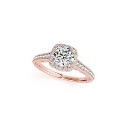 0.9 ctw Certified VS/SI Diamond Halo Ring 18K Rose Gold