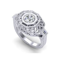 1.13 ctw VS/SI Diamond Art Deco Ring 18K White Gold