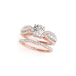 1.71 ctw Certified VS/SI Diamond 2pc Wedding Set 14K Rose Gold