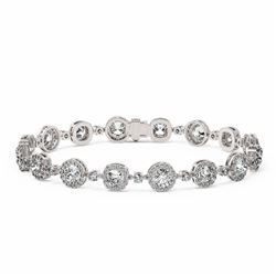 12 ctw Cushion Cut Diamond Designer Bracelet 18K White Gold