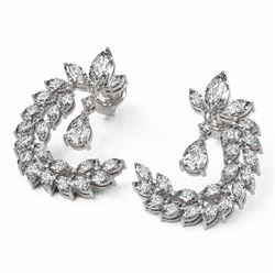 7.64 ctw Marquise Diamond Designer Earrings 18K White Gold