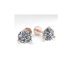 2.01 ctw Certified VS/SI Diamond Stud Earrings Martini 14K Rose Gold