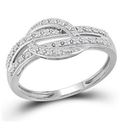 10kt White Gold Round Diamond Band Ring 1/10 Cttw