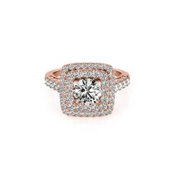 1.8 ctw Certified VS/SI Diamond Halo Ring 18K Rose Gold