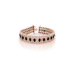 14.50 ctw Emerald & Diamond Bracelet 14K Rose Gold