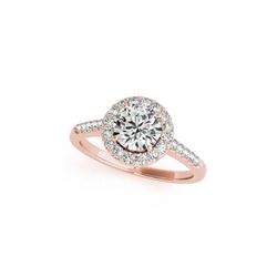 1.5 ctw Certified VS/SI Diamond Halo Ring 18K Rose Gold