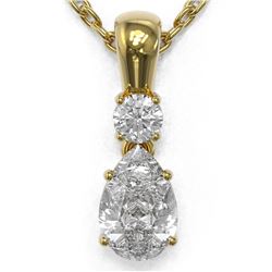 0.6 ctw Pear Cut Diamond Designer Necklace 18K Yellow Gold