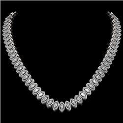 26.11 ctw Marquise Cut Diamond Micro Pave Necklace 18K White Gold