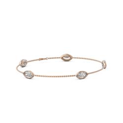 3.75 ctw Marquise Diamond Station Bracelet 18K Rose Gold