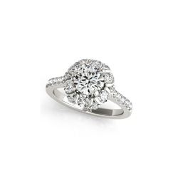 1.8 ctw Certified VS/SI Diamond Halo Ring 18K White Gold