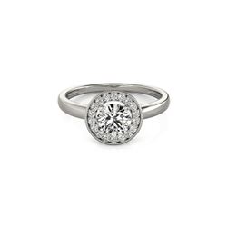 1.15 ctw Certified VS/SI Diamond Halo Ring 18K White Gold
