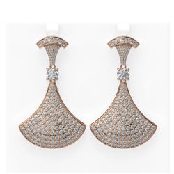 11.29 ctw Diamond Earrings 18K Rose Gold