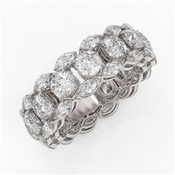 7.42 ctw Cushion and Marquise Diamond Eternity Band 18K White Gold