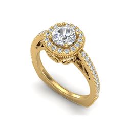 1.55 ctw VS/SI Diamond Solitaire Art Deco Ring 18K Yellow Gold