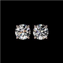 3.05 ctw Certified Diamond Stud Earrings 10K Rose Gold