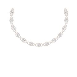 25 ctw Certified SI/I Diamond Halo Necklace 18K Rose Gold
