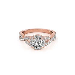 1.54 ctw Certified VS/SI Diamond Halo Ring 18K Rose Gold