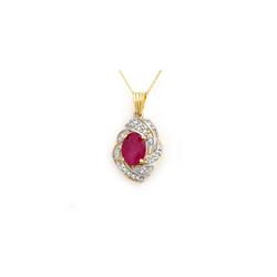 3.87 ctw Ruby & Diamond Pendant 14K Yellow Gold