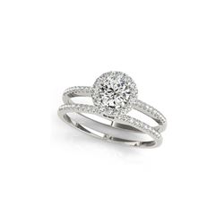 1.31 ctw Certified VS/SI Diamond 2pc Wedding Set Halo 14K White Gold