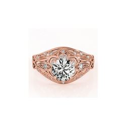 0.87 ctw Certified VS/SI Diamond Antique Ring 18K Rose Gold