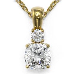 0.6 ctw Cushion Cut Diamond Designer Necklace 18K Yellow Gold