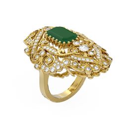 7.38 ctw Emerald & Diamond Ring 18K Yellow Gold
