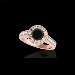 2 ctw Certified VS Black Diamond Solitaire Halo Ring 10K Rose Gold