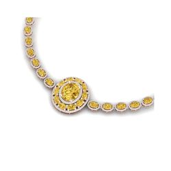 39.04 ctw Canary Citrine & VS Diamond Necklace 18K Rose Gold