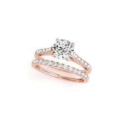 1.22 ctw Certified VS/SI Diamond 2pc Wedding Set 14K Rose Gold