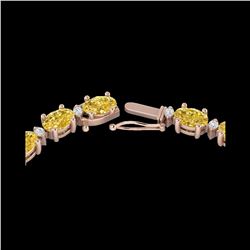 46.5 ctw Citrine & VS/SI Diamond Eternity Necklace 10K Rose Gold