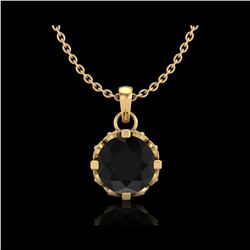 0.85 ctw Fancy Black Diamond Art Deco Stud Necklace 18K Yellow Gold