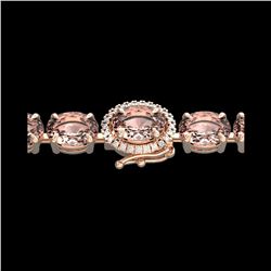 26 ctw Morganite & VS/SI Diamond Micro Bracelet 14K Rose Gold