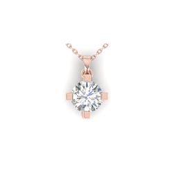 1 ctw Certified VS/SI Diamond Solitaire Necklace 14K Rose Gold