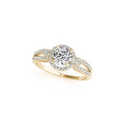 1.25 ctw Certified VS/SI Diamond Halo Ring 18K Yellow Gold