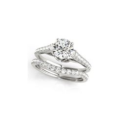 1.33 ctw Certified VS/SI Diamond 2pc Wedding Set 14K White Gold