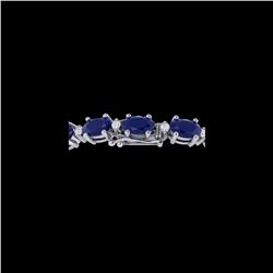 15 ctw Sapphire & VS/SI Diamond Eternity Bracelet 10K White Gold