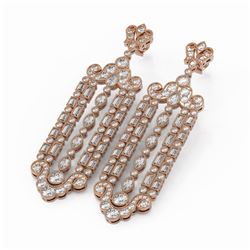 12 ctw Mixed Cut Diamond Designer Earrings 18K Rose Gold