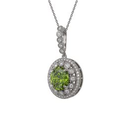 7.51 ctw Tourmaline & Diamond Victorian Necklace 14K White Gold