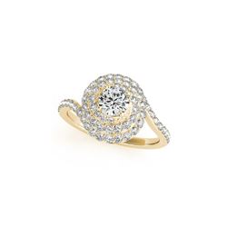 1.54 ctw Certified VS/SI Diamond Halo Ring 18K Yellow Gold