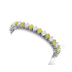 20 ctw SI/I Fancy Yellow Diamond Bracelet 18K White Gold