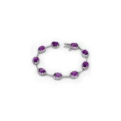 16.33 ctw Amethyst & Diamond Bracelet 14K White Gold