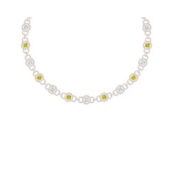 25 ctw SI/I Fancy Yellow Diamond Necklace 18K Rose Gold