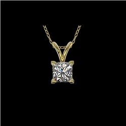 .50 ctw Certified VS/SI Quality Princess Diamond Necklace 10K Yellow Gold
