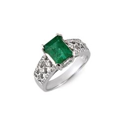 2.75 ctw Emerald & Diamond Ring 14K White Gold