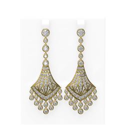 9.78 ctw Diamond Earrings 18K Yellow Gold