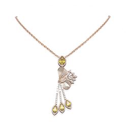 8.97 ctw Canary Citrine & Diamond Necklace 18K Rose Gold
